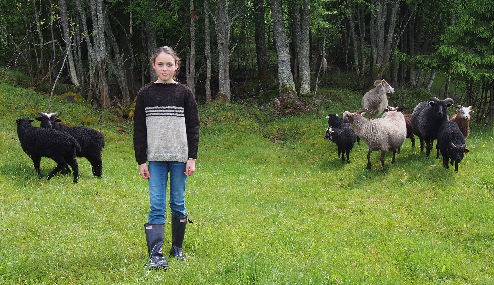 Sauen og jente med ullgenser