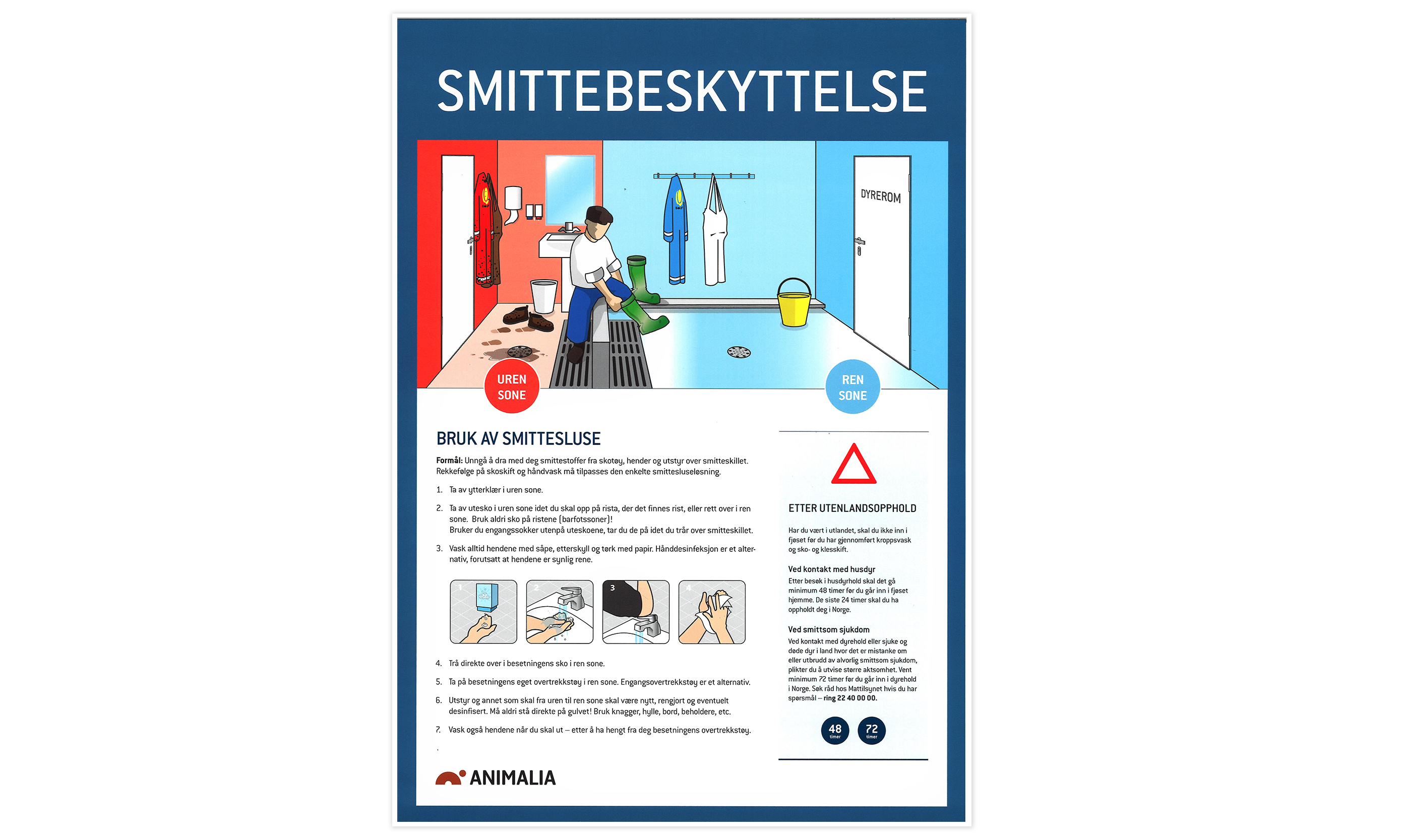 Plakat med informasjon om smittebeskyttelse