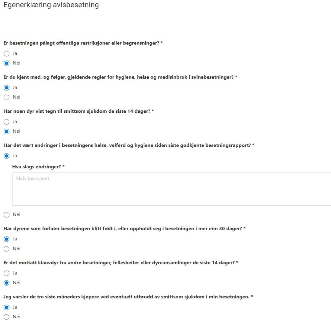 Egenerklæringen som er en del av en helseattest